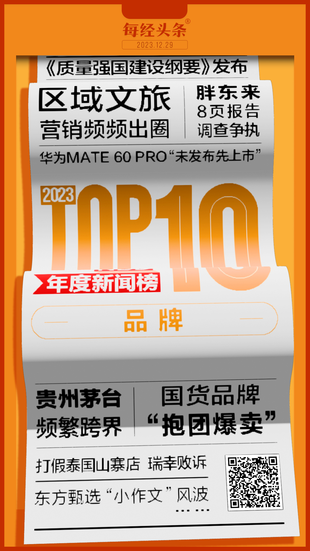 淄博出圈茅台跨界东方甄选“小作文风波”……2023年品牌十大新闻 NBD年度新闻榜